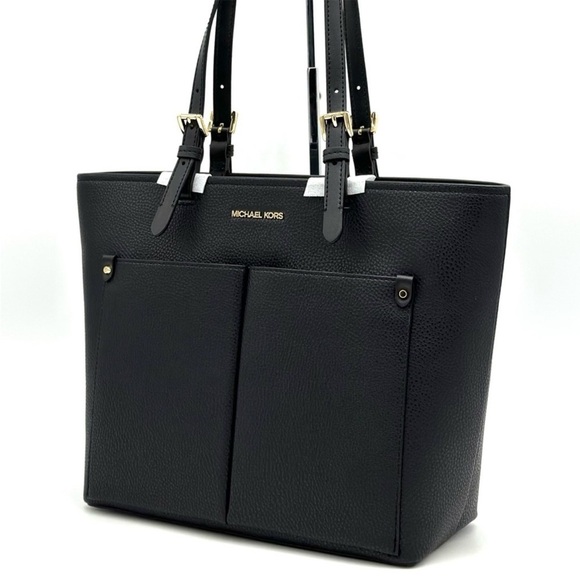 Michael Kors Jet Set Medium Pocket Tote Bag Black - Picture 1 of 10